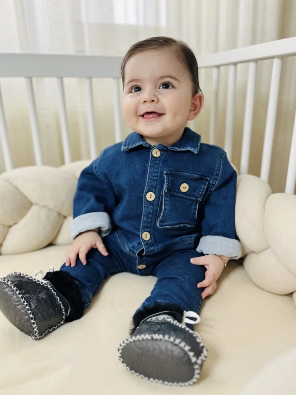 Likralı Yumuşacık Lacos Yaka %100 Pamuk Premium Kalite Likralı Esnek Unisex Kot Tulum