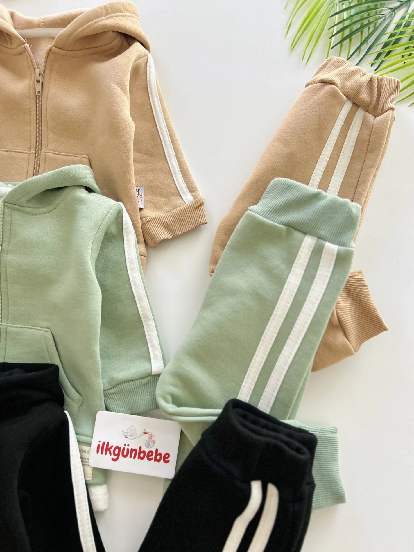 Şerit Detaylı 3 İp Şardonlu 2’li Takım