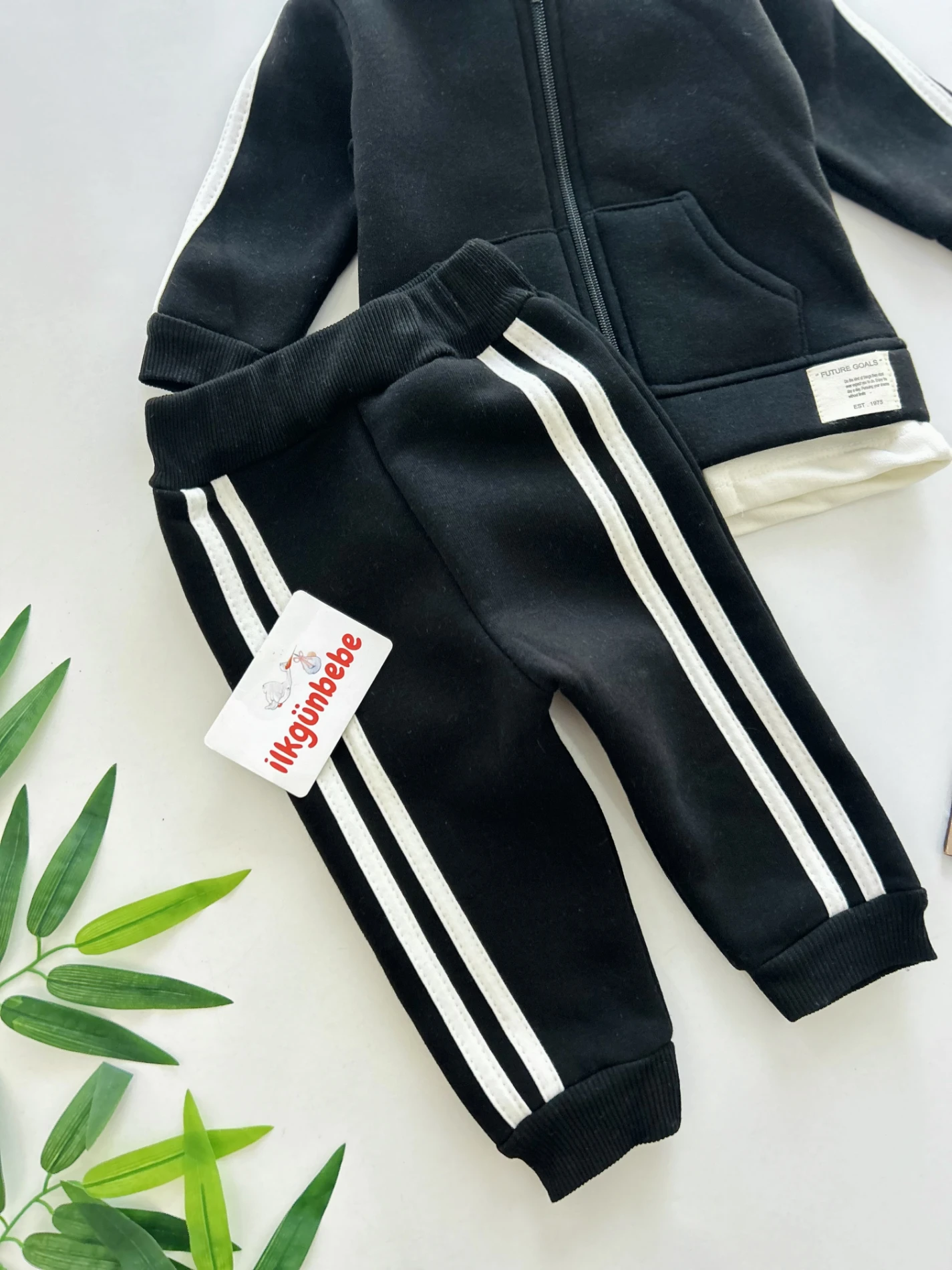 Şerit Detaylı 3 İp Şardonlu 2’li Takım