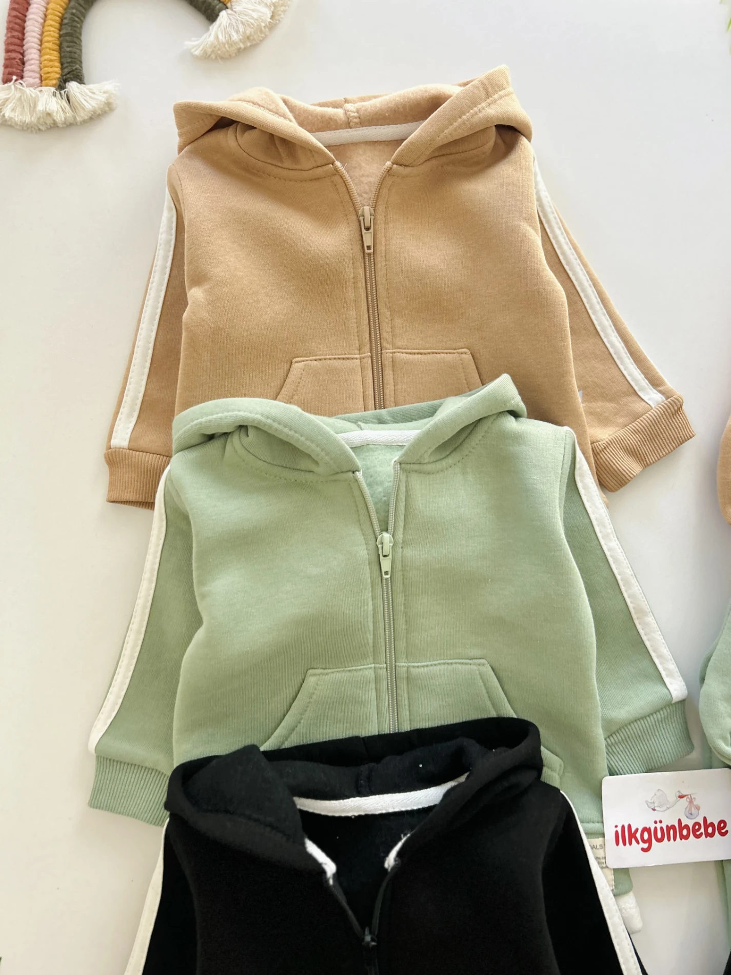 Şerit Detaylı 3 İp Şardonlu 2’li Takım