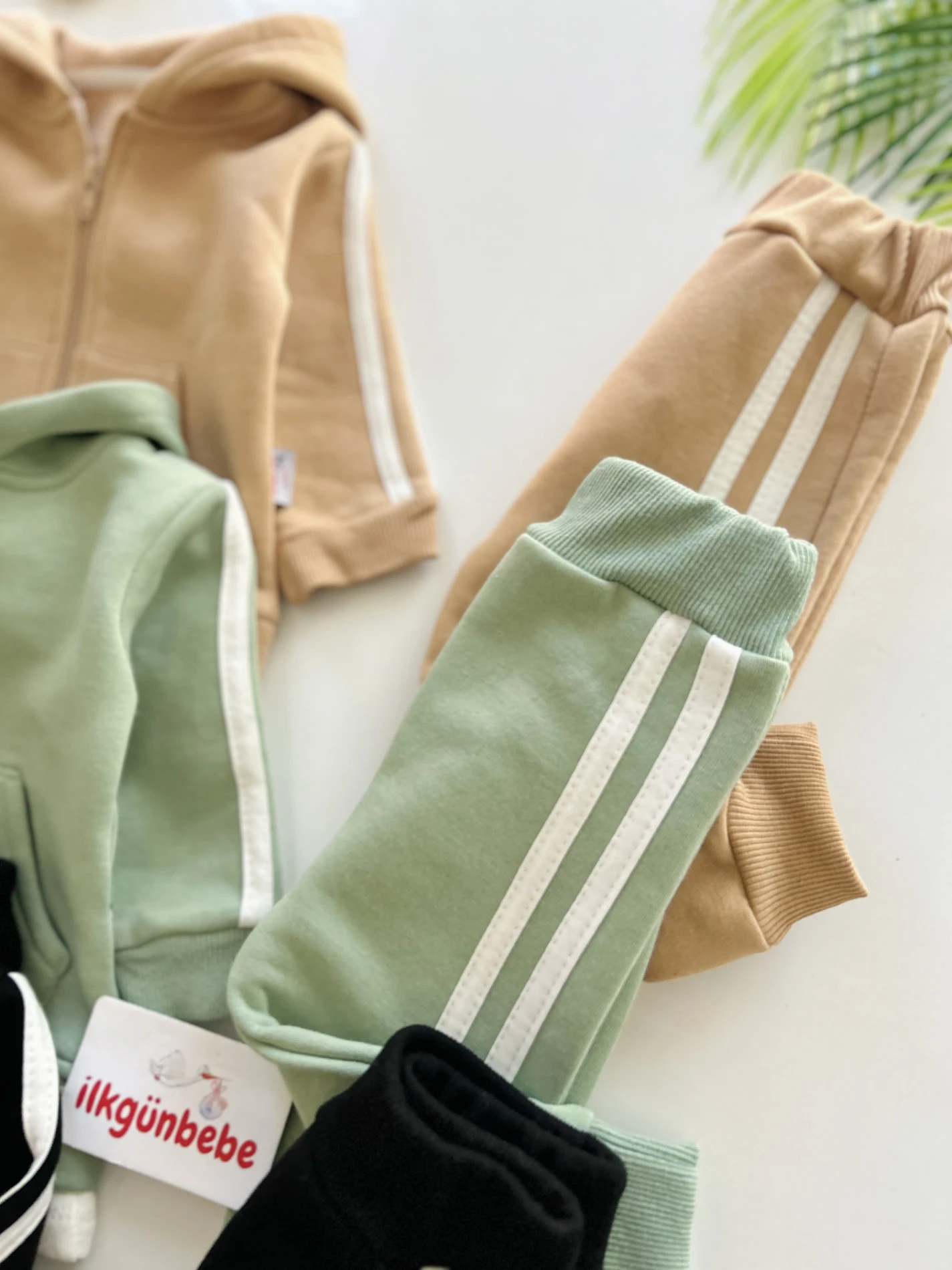 Şerit Detaylı 3 İp Şardonlu 2’li Takım