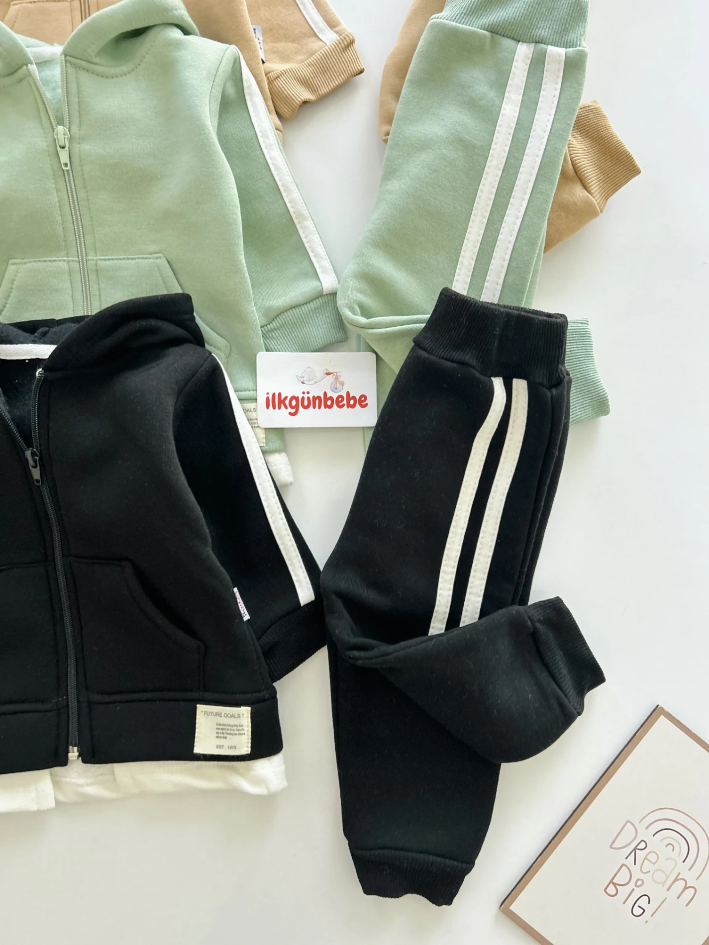 Şerit Detaylı 3 İp Şardonlu 2’li Takım