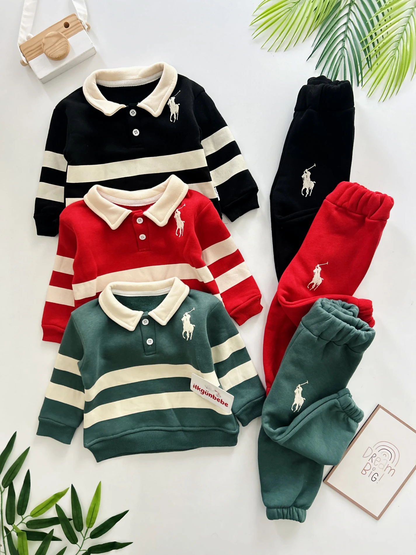 Marka  Polo  Yakalı 3 İp Şardonlu Kışlık Takım