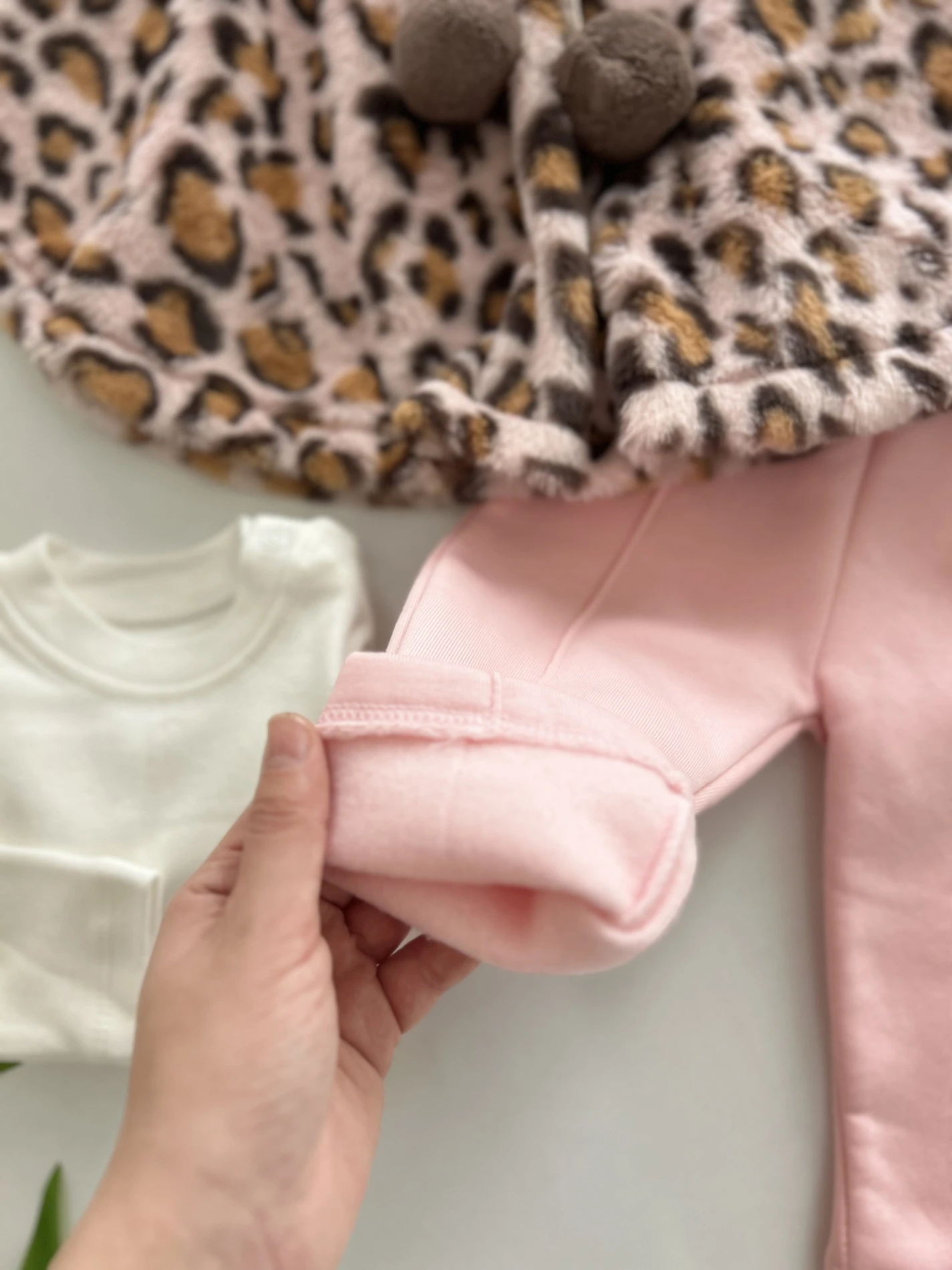 Leopar Desenli Kürklü Pançolu 3 İp Şardonlu Altlı 3’lü Takım