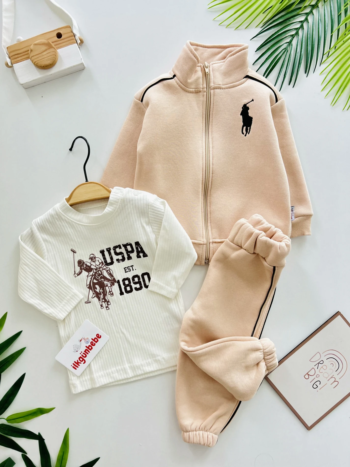 Marka Polo 3 İp Şardonlu Premium Kalite Dik Yaka 3’lü Takım