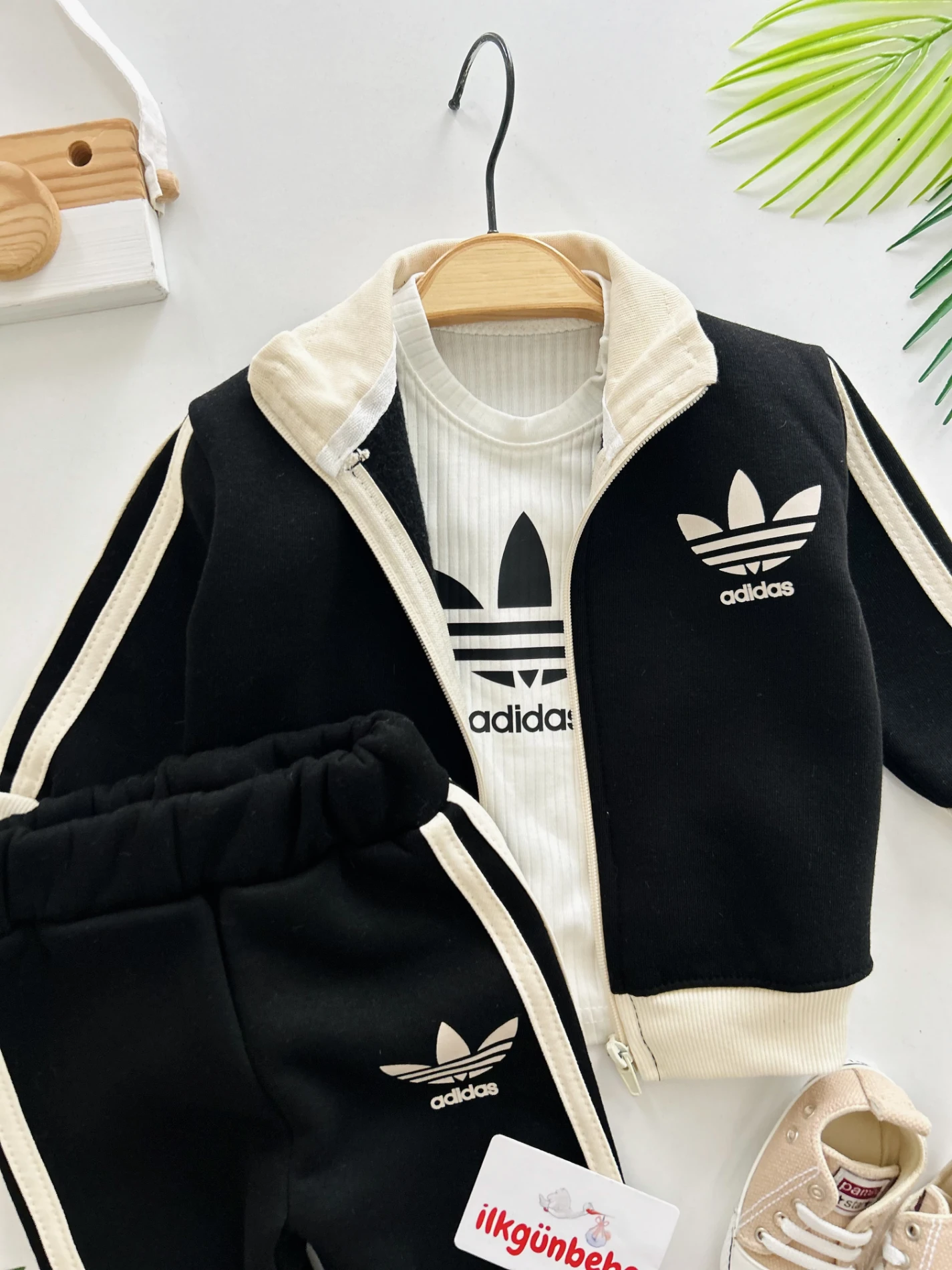 Marka Çizgili 3 İp Şardonlu Premium Kalite Dik Yaka 3’lü Takım