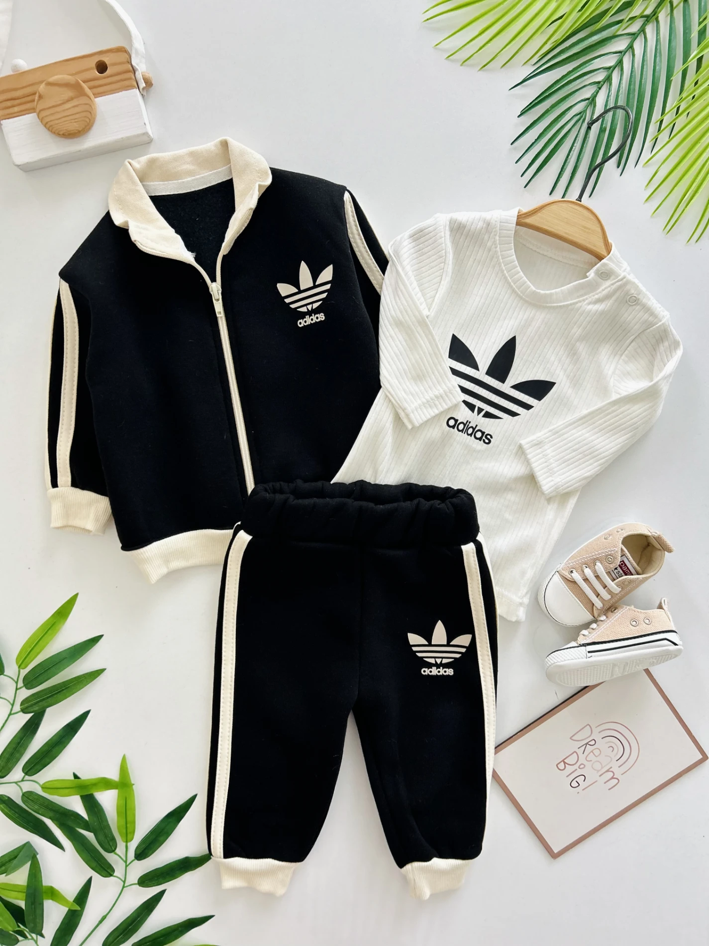 Marka Çizgili 3 İp Şardonlu Premium Kalite Dik Yaka 3’lü Takım