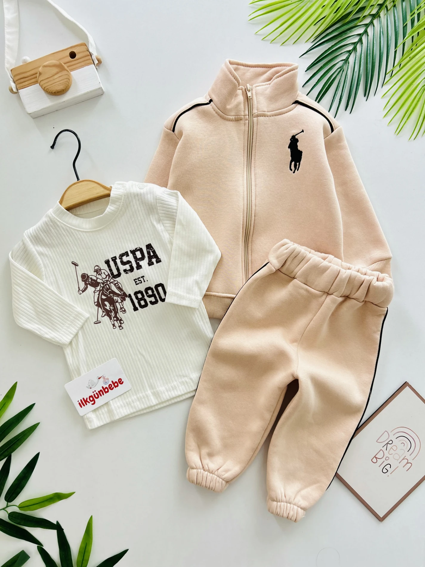 Marka Polo 3 İp Şardonlu Premium Kalite Dik Yaka 3’lü Takım