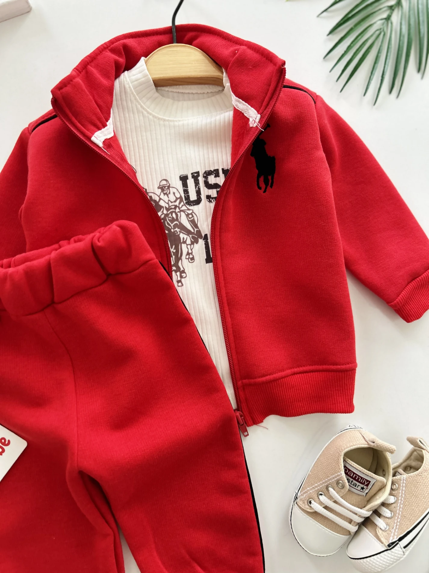 Marka Polo 3 İp Şardonlu Premium Kalite Dik Yaka 3’lü Takım