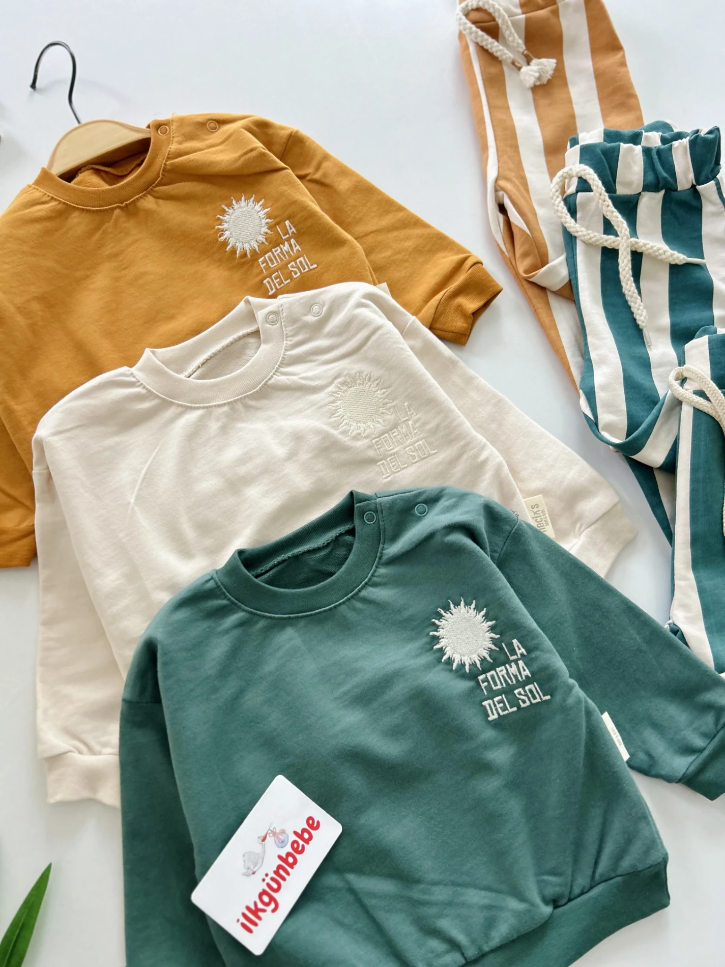 Güneş Baskılı %100 Pamuk Çizgili 2’li Takım