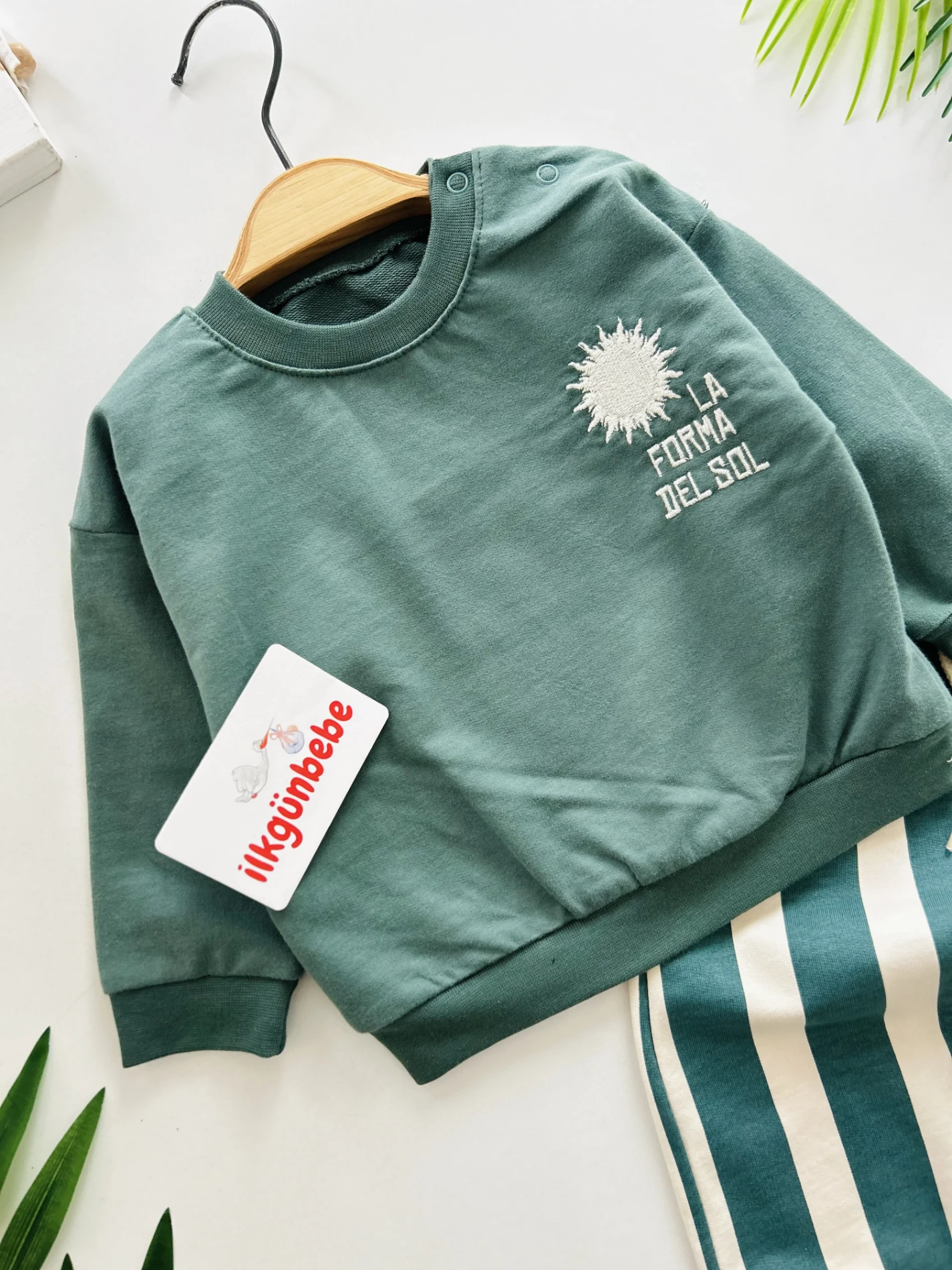 Güneş Baskılı %100 Pamuk Çizgili 2’li Takım