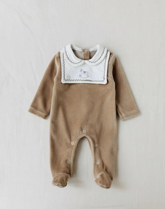 Yaka Detaylı Kadife Kumaş Premium Tulum