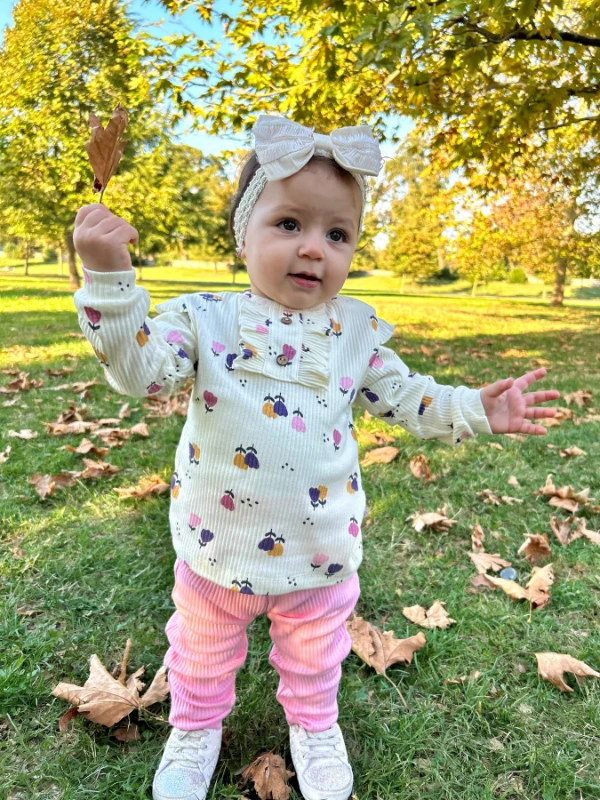 Lale Baskılı Ribanalı Esnek Kumaş %100 Pamuk 2’li Mevsimlik Takım