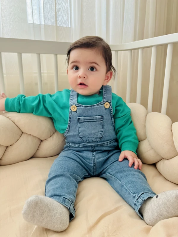 Likralı Yumuşacık Denim Esnek Kot Salopetli Sweatli 2’li Cool Unisex Takım