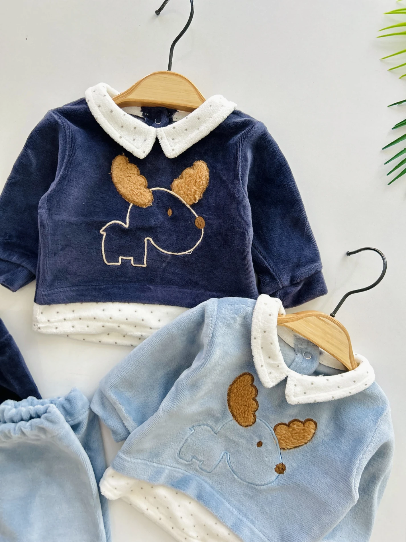 Geyik İşlemeli Kadife Kumaş Premium 2’li Takım