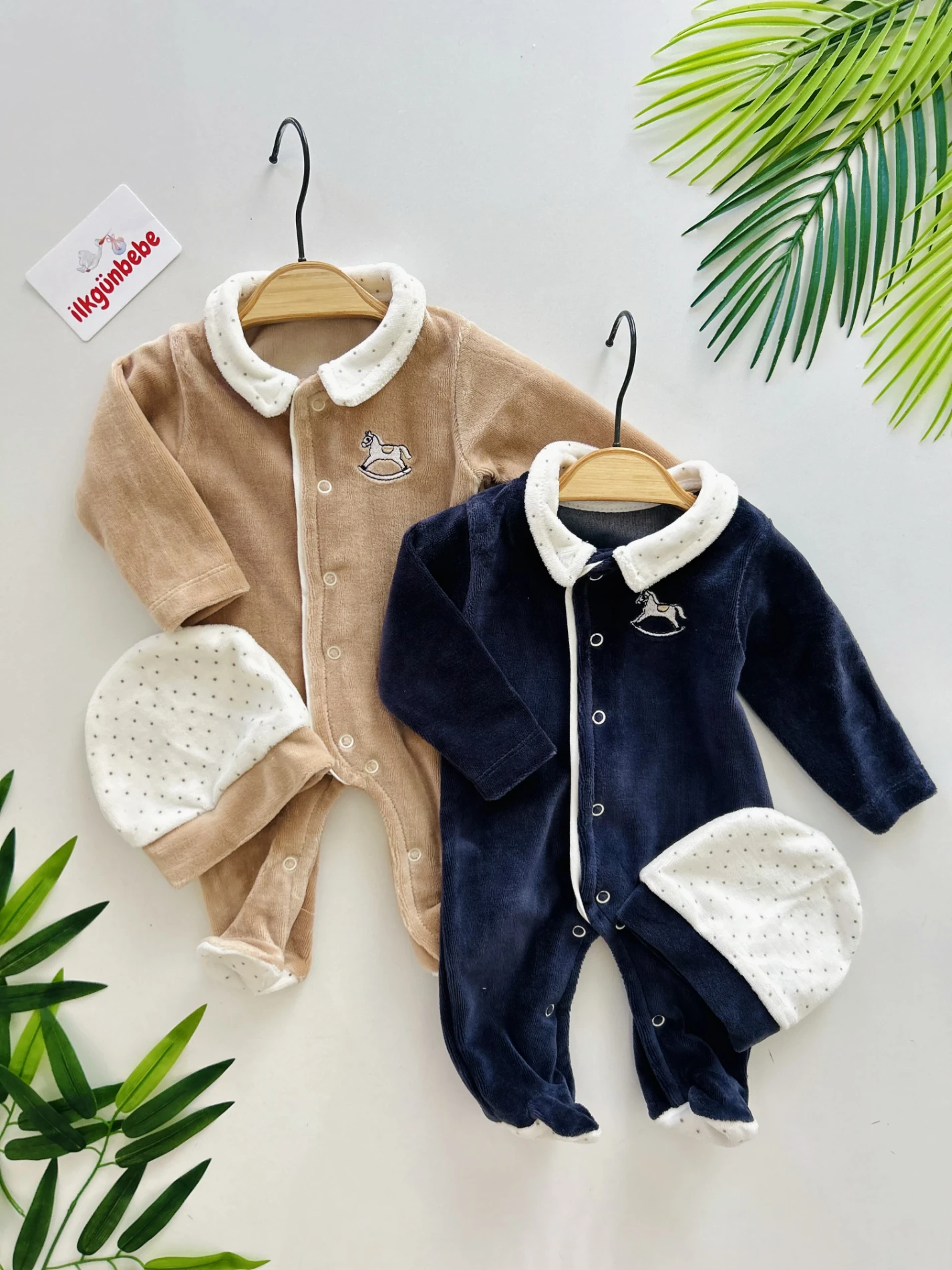 Şapkalı Yaka Detaylı Kadife Kumaş Premium Tulum