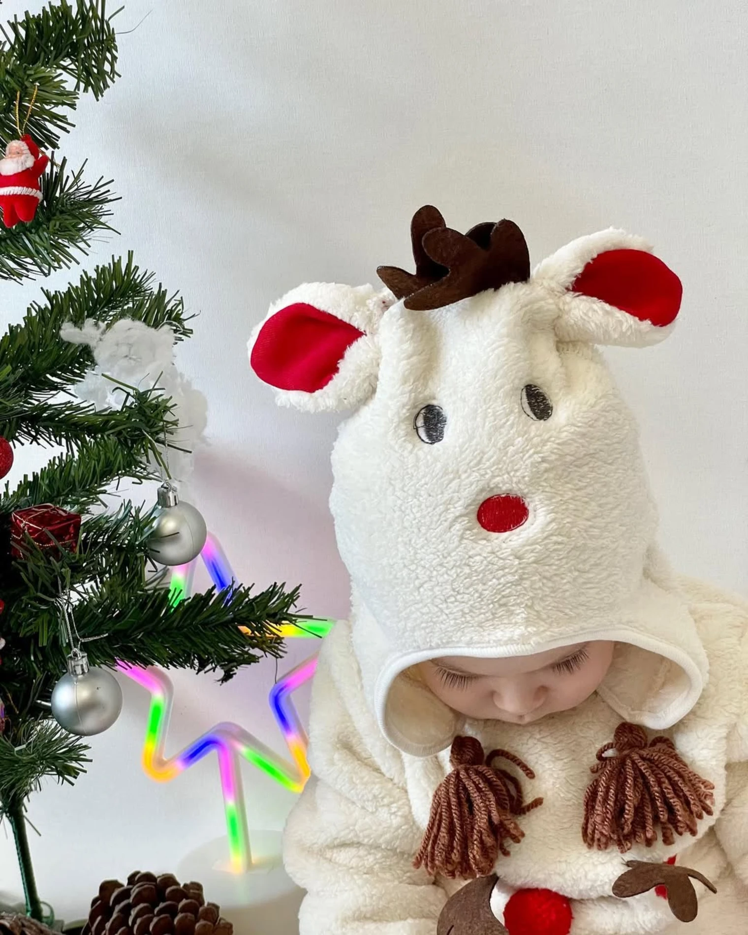 Geyik Yılbaşı Panduflu Şapkalı 4’lü Takım