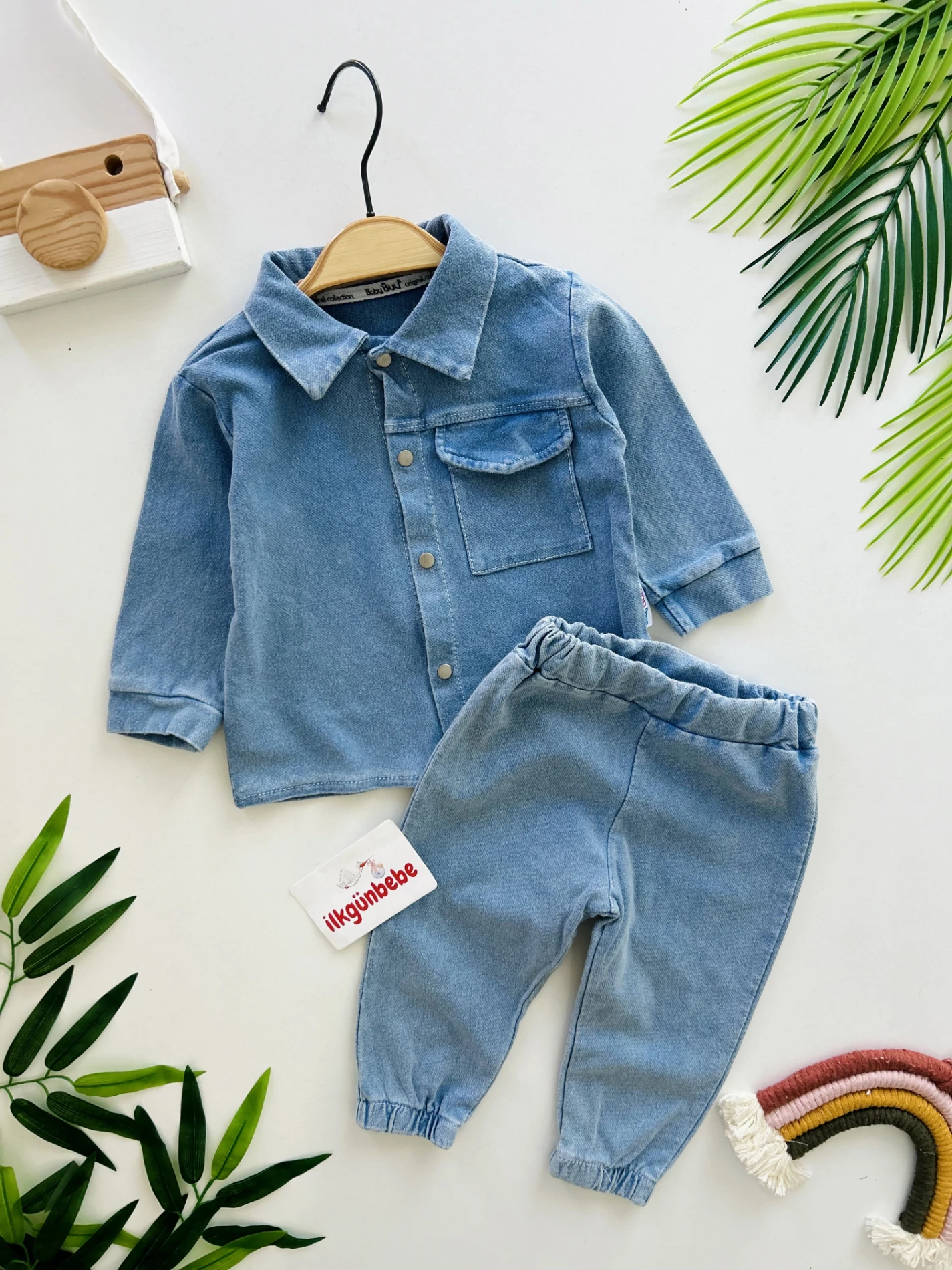 Cep Detaylı Denim Likralı Esnek Kot 2’li Takım