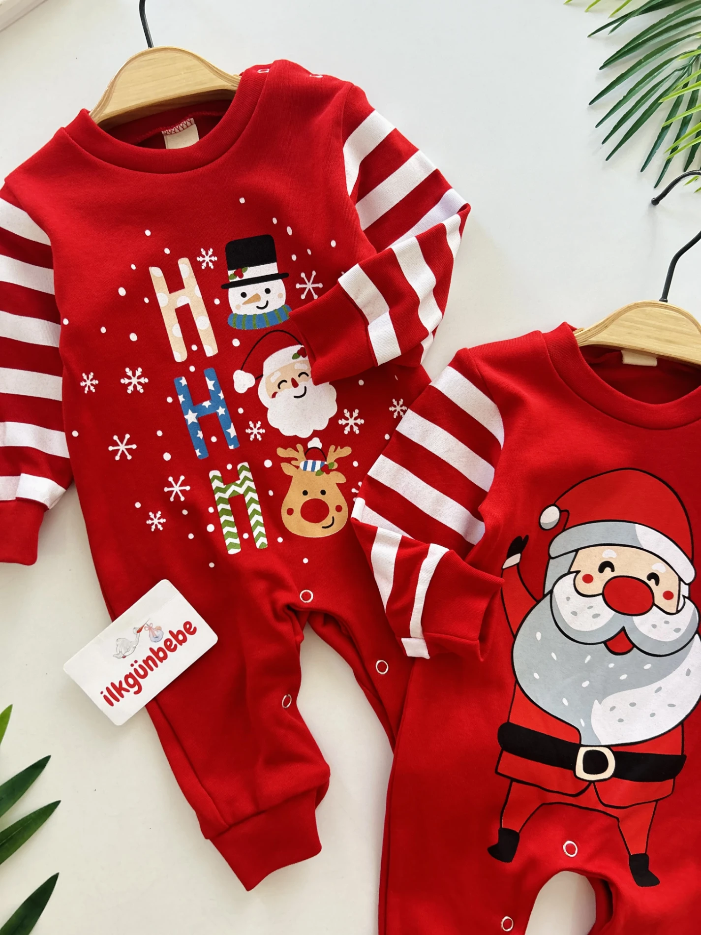 Yılbaşı Temalı %100 Pamuk Şapkalı Tulum