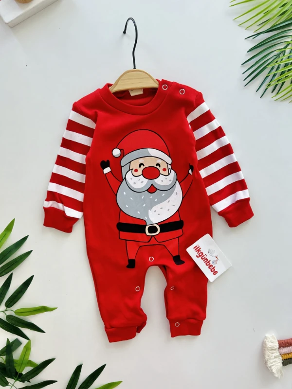 Yılbaşı Temalı %100 Pamuk Şapkalı Tulum