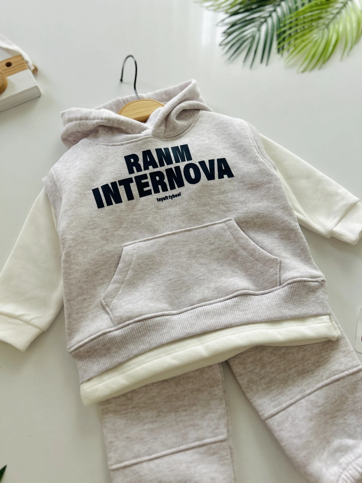 3 İp Şardonlu Spor Sweatli 2’li Takım