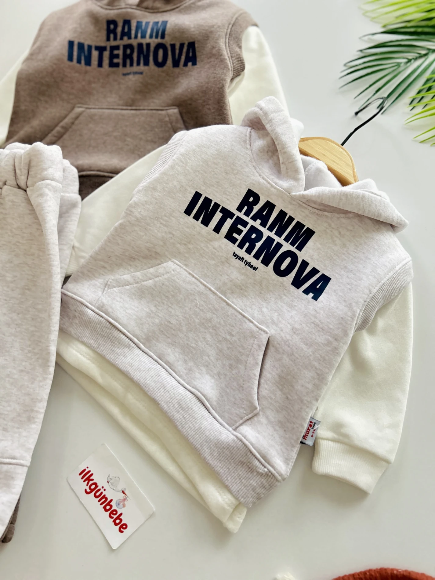 3 İp Şardonlu Spor Sweatli 2’li Takım