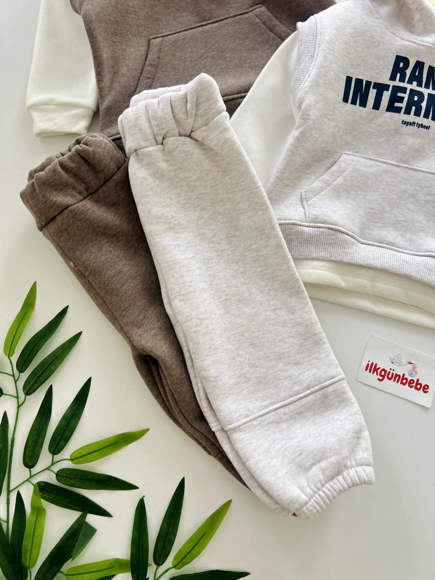 3 İp Şardonlu Spor Sweatli 2’li Takım