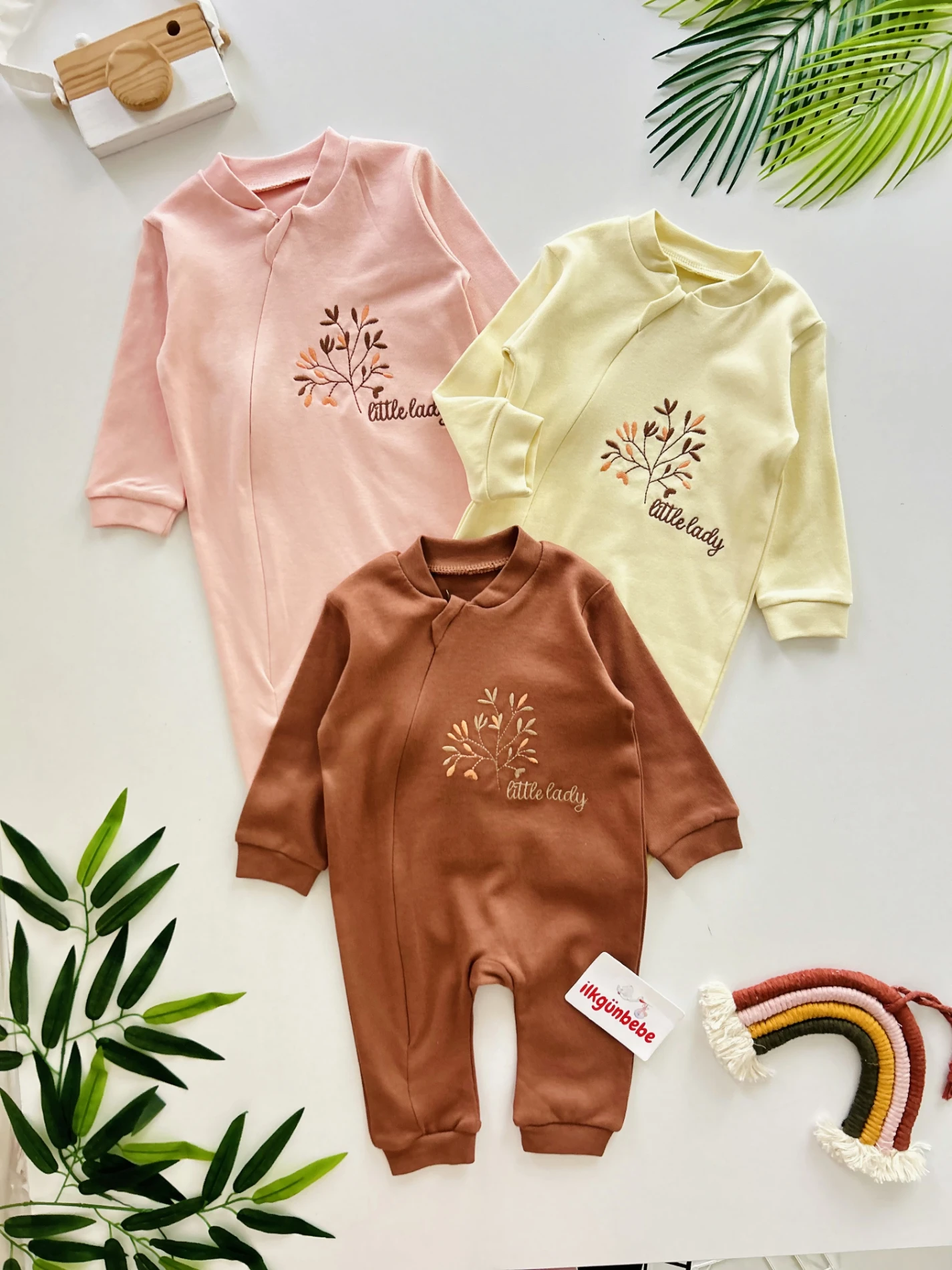 Little Lady %100 Pamuk Fermuarlı Tulum