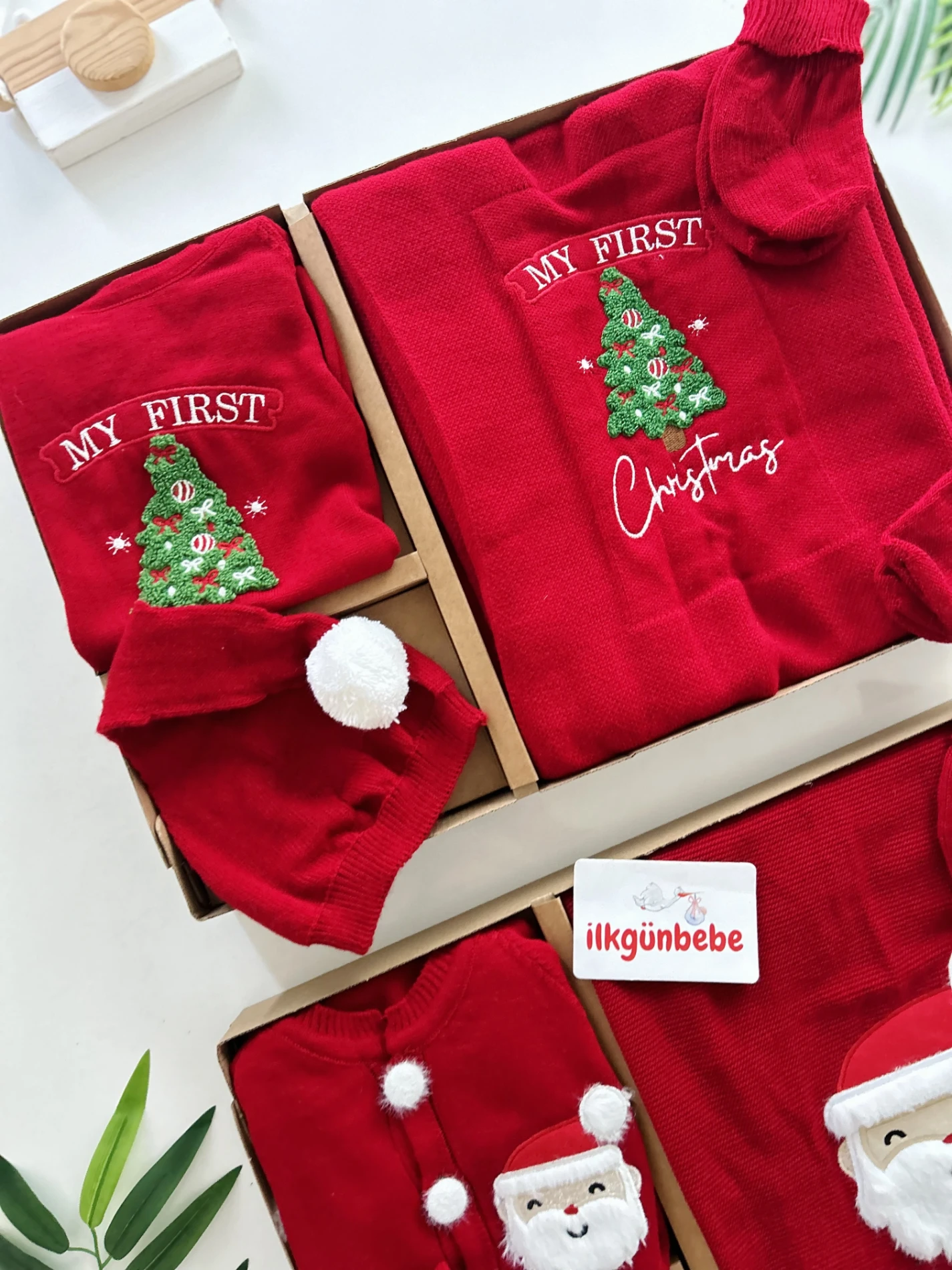 My First Christmas Triko Premium Kalite 5 Parça Yenidoğan Set