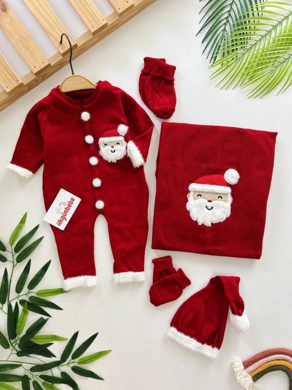 Noel Triko Premium Kalite 5 Parça Yenidoğan Set