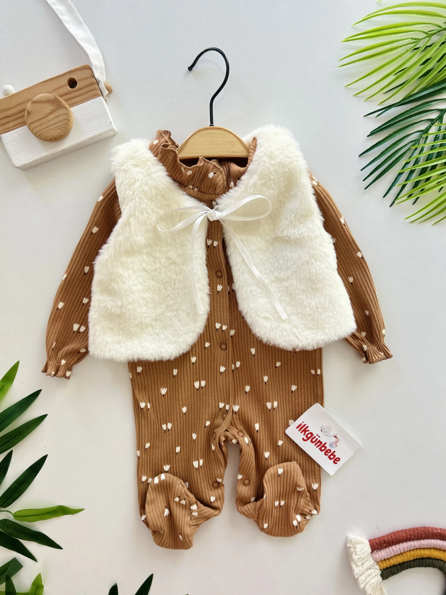 Lady Kürk Çıkabilen Yelekli Fitilli Esnek Kumaş 2’li Tulum 