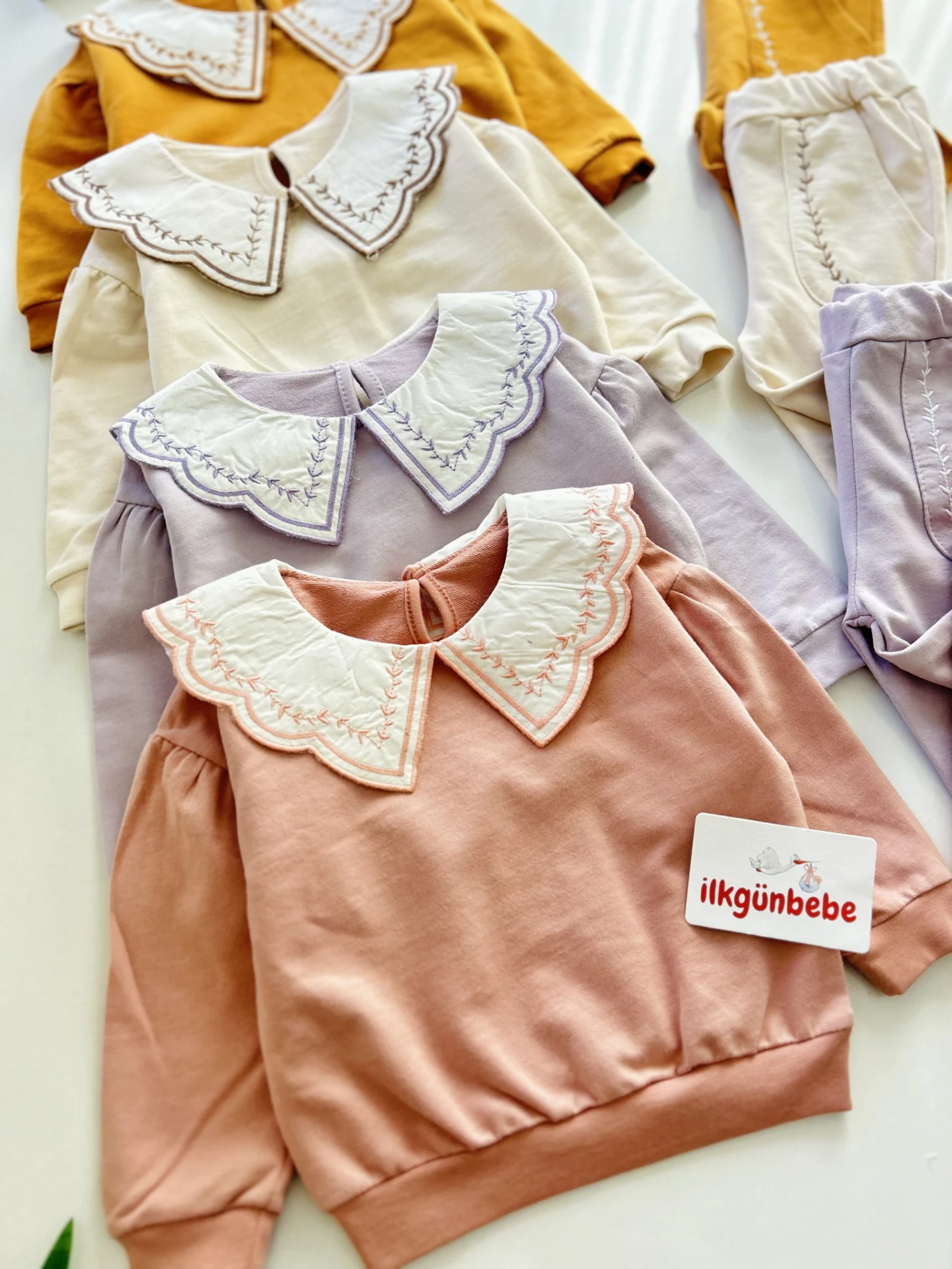 Vintage Yaka %100 Pamuk Premium Kalite 2’li Takım