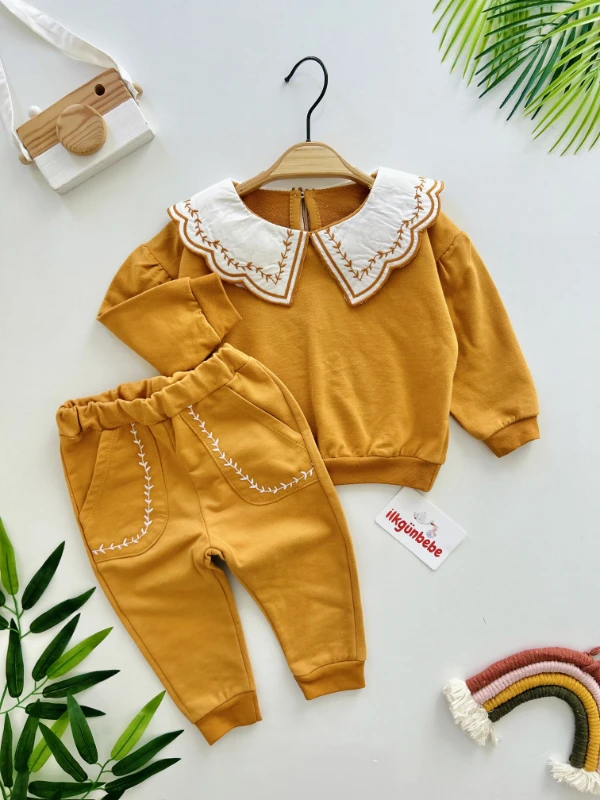 Vintage Yaka %100 Pamuk Premium Kalite 2’li Takım