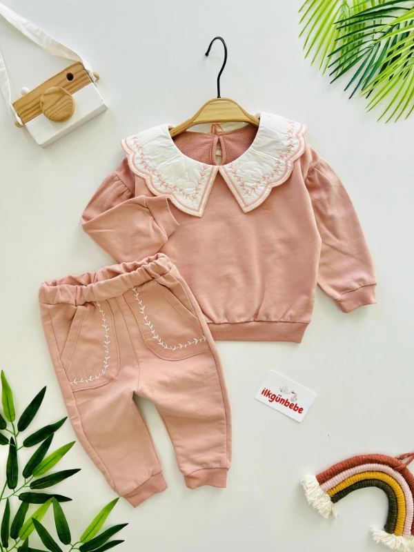 Vintage Yaka %100 Pamuk Premium Kalite 2’li Takım