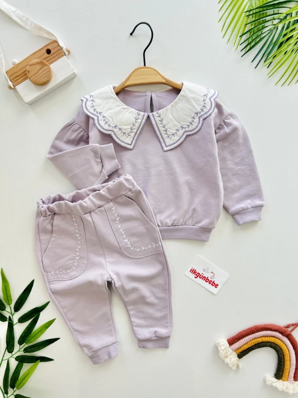 Vintage Yaka %100 Pamuk Premium Kalite 2’li Takım