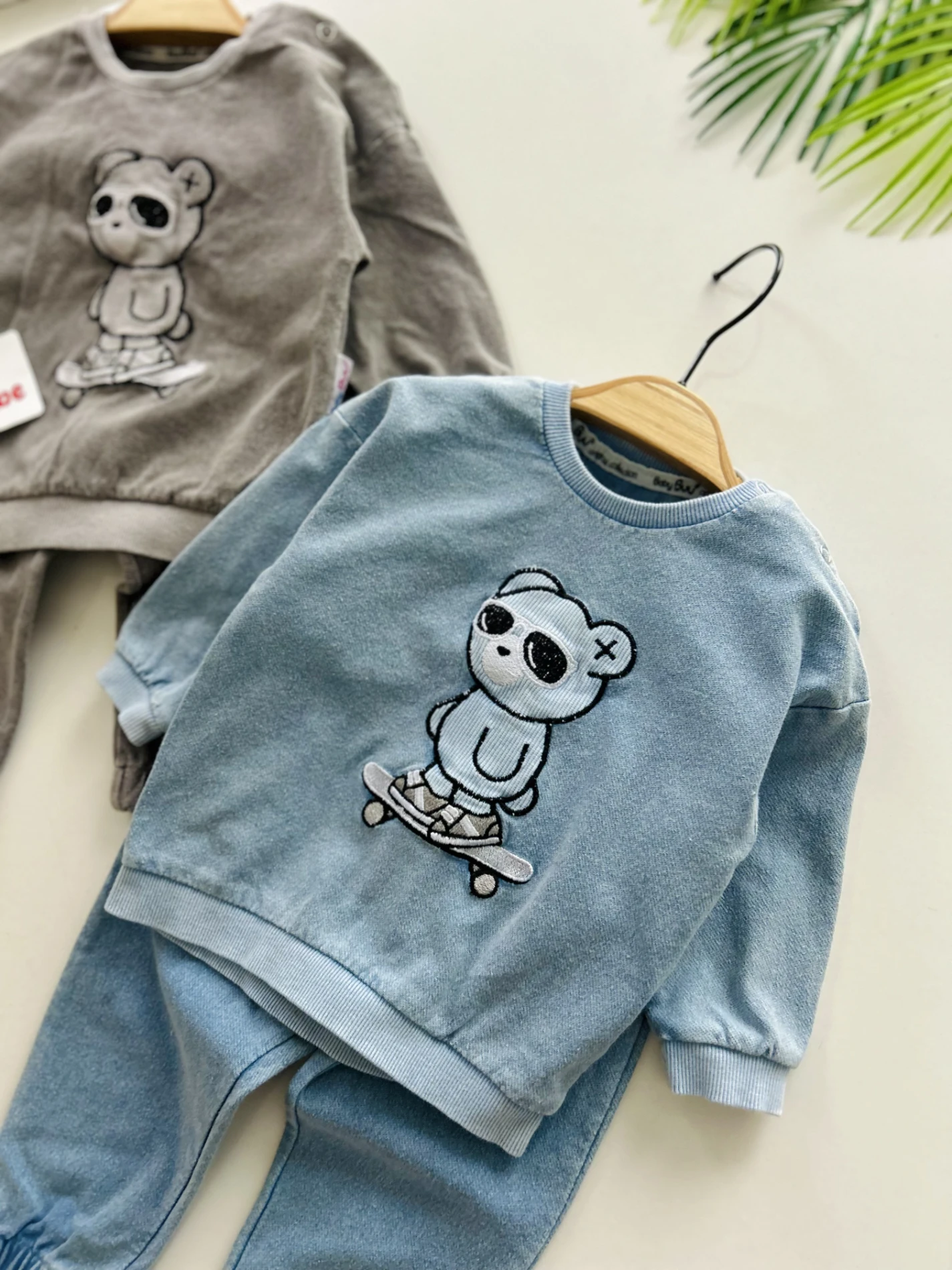 Cool Nakışlı  Likralı Örme Esnek Kot 2’li Takım