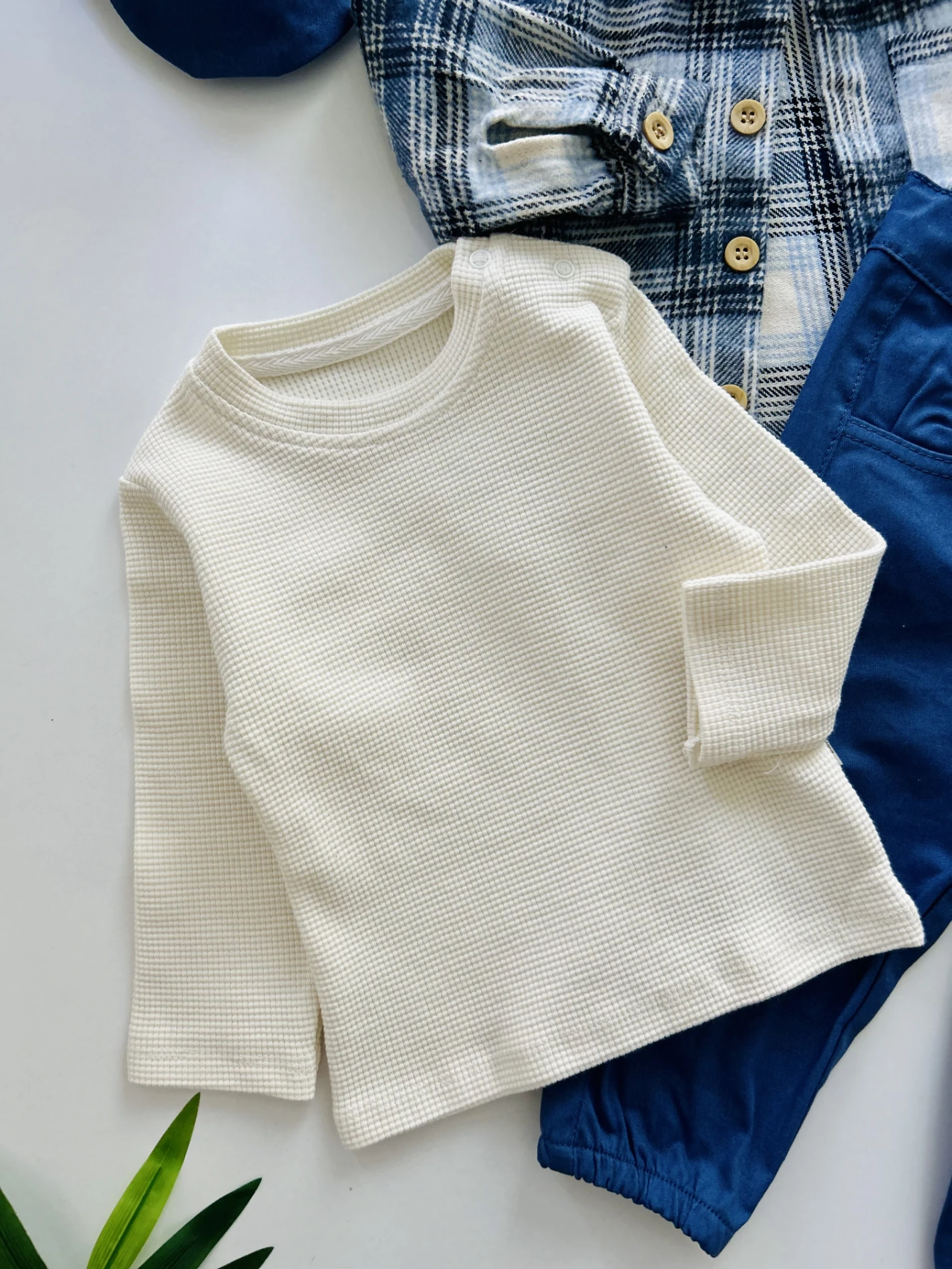 Ekose Desenli 4 Parça Premium Takım