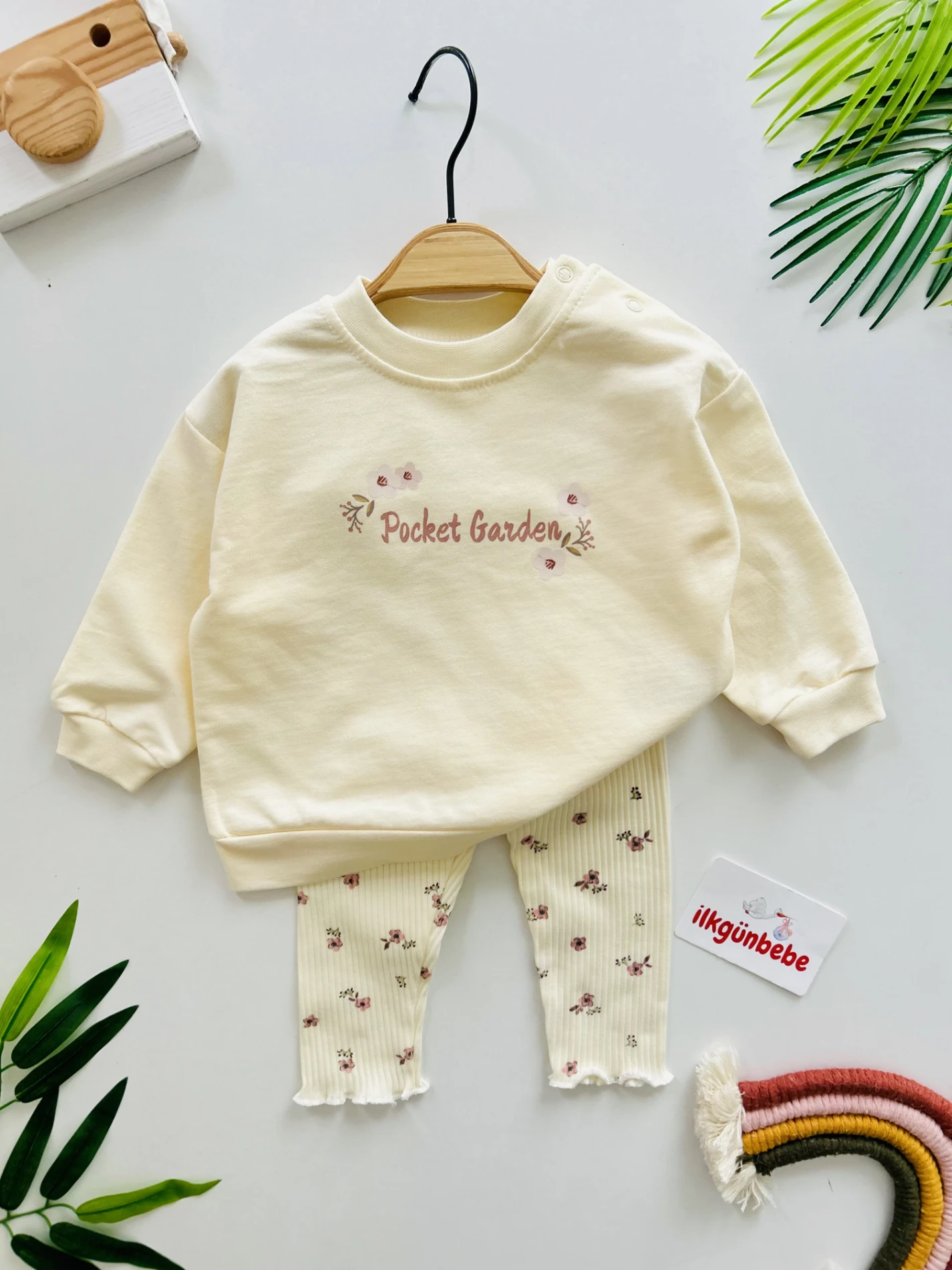 Çiçek Desenli Taytlı 2’li Takım