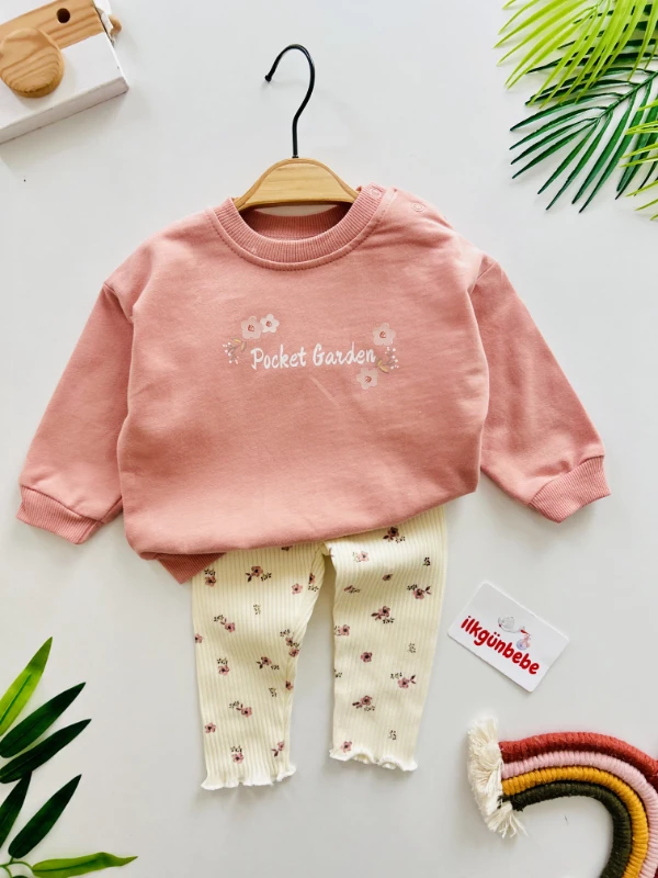 Çiçek Desenli Taytlı 2’li Takım