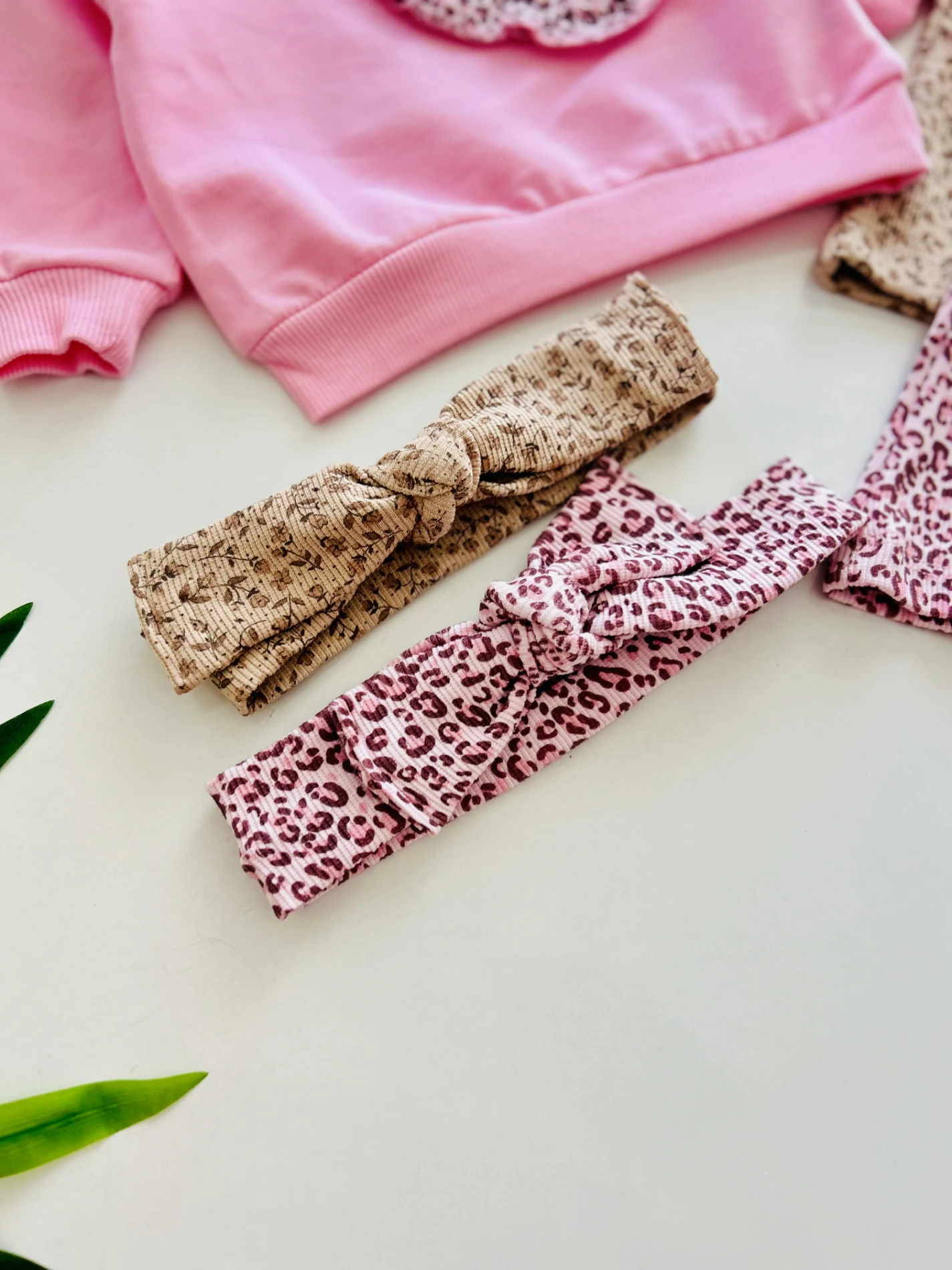 Leopar Kalp Nakışlı %100 Pamuk İspanyol Paça Bandanalı 3’lü Takım