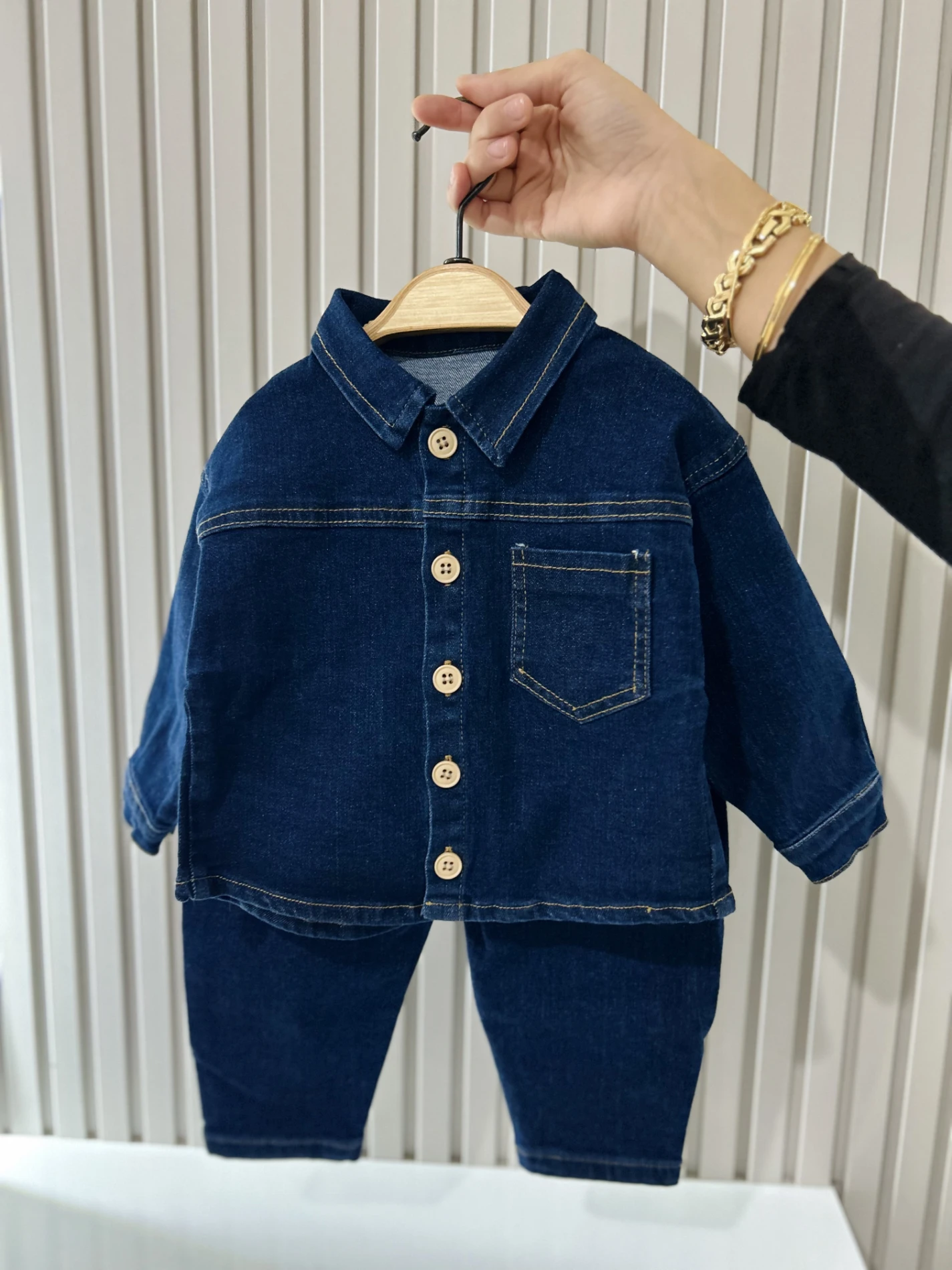 Kot Gömlek Kot Pantalonlu Likralı Premium Kalite Denim Takım