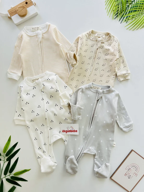 Basic Soft %100 Pamuk 4 Parça Tulum Set