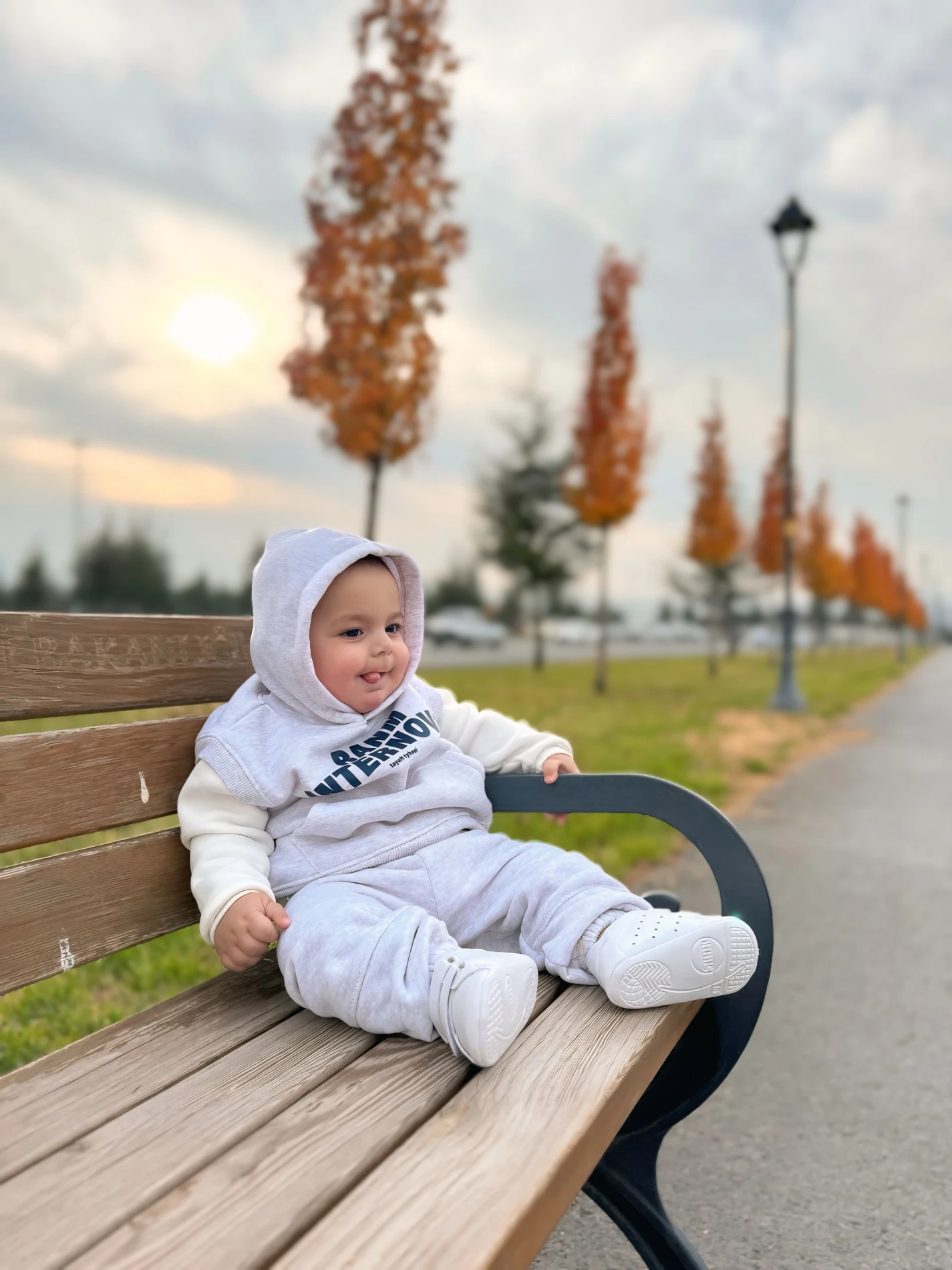 3 İp Şardonlu Spor Sweatli 2’li Takım