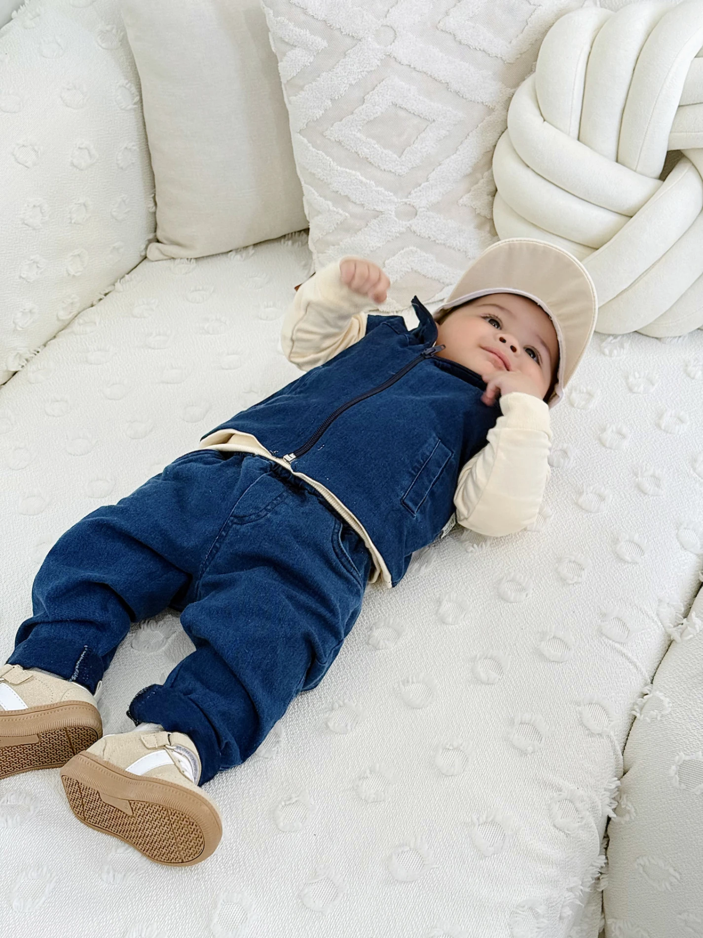 Boston Yelekli Şapkalı Oversize Sweatshirt Likralı Kot   Takım