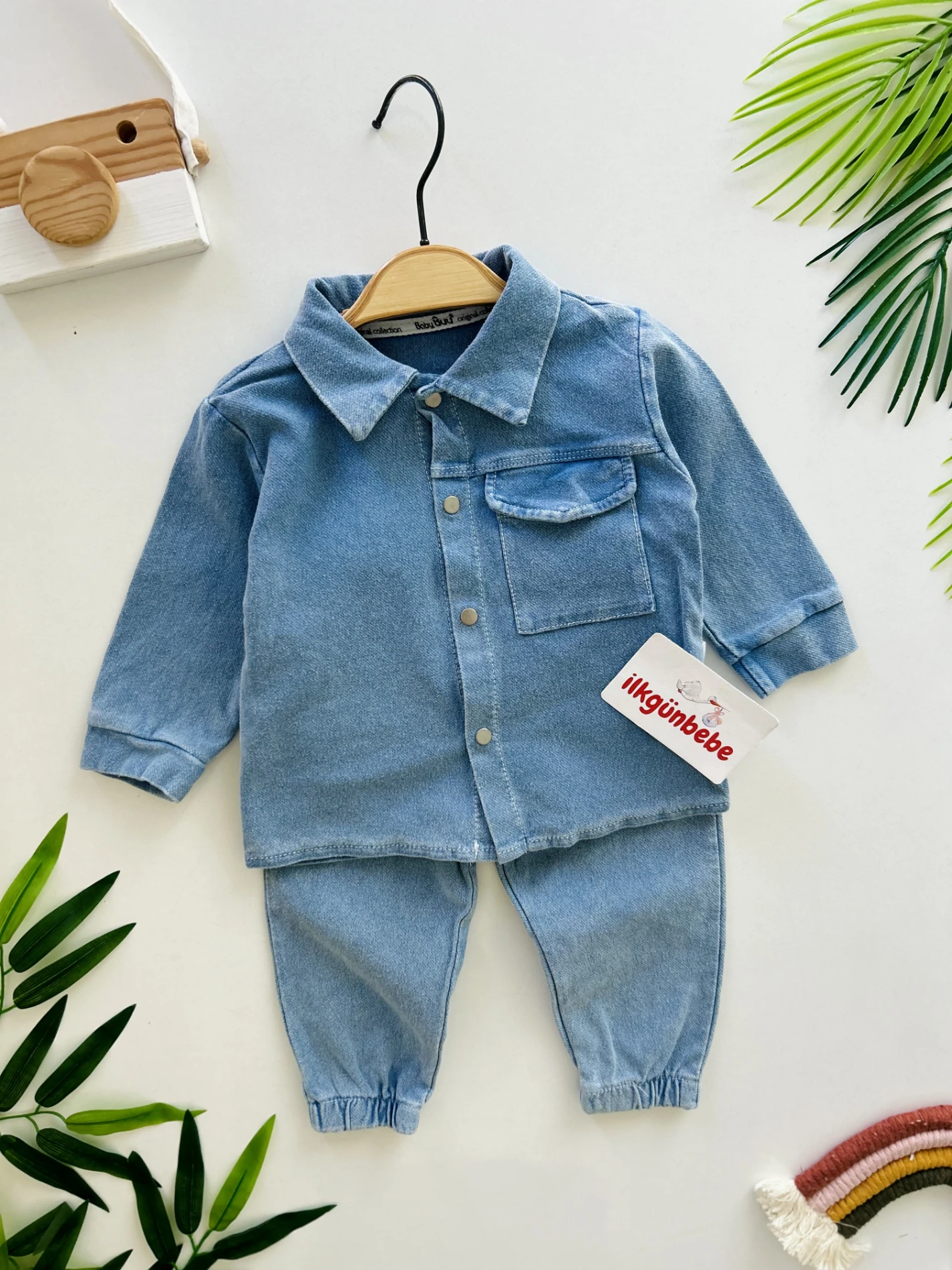 Cep Detaylı Denim Likralı Esnek Kot 2’li Takım