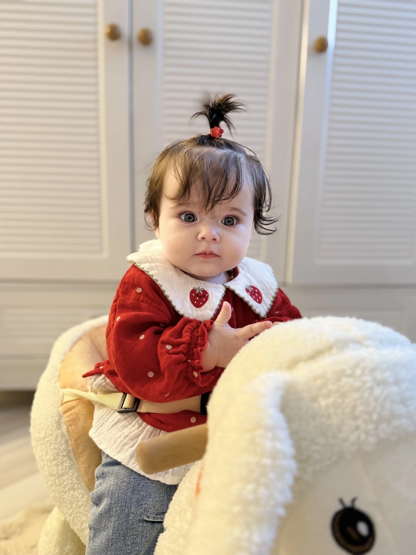 Çilek Yakalı Müslin Kumaş Sweatli Kot Pantalonlu Premium Kalite Takım