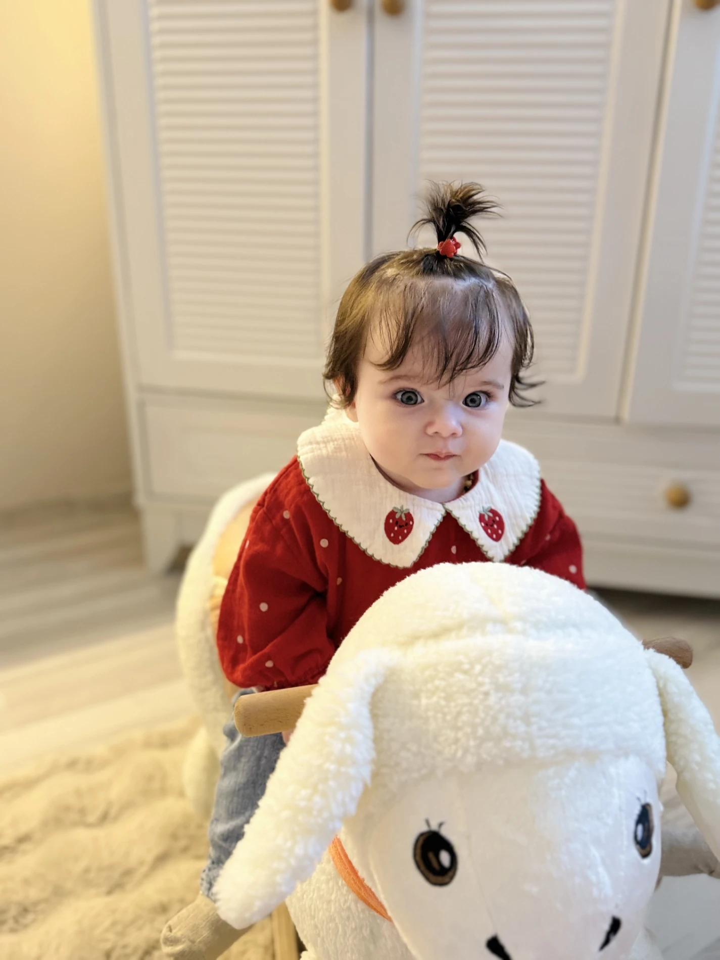 Çilek Yakalı Müslin Kumaş Sweatli Kot Pantalonlu Premium Kalite Takım