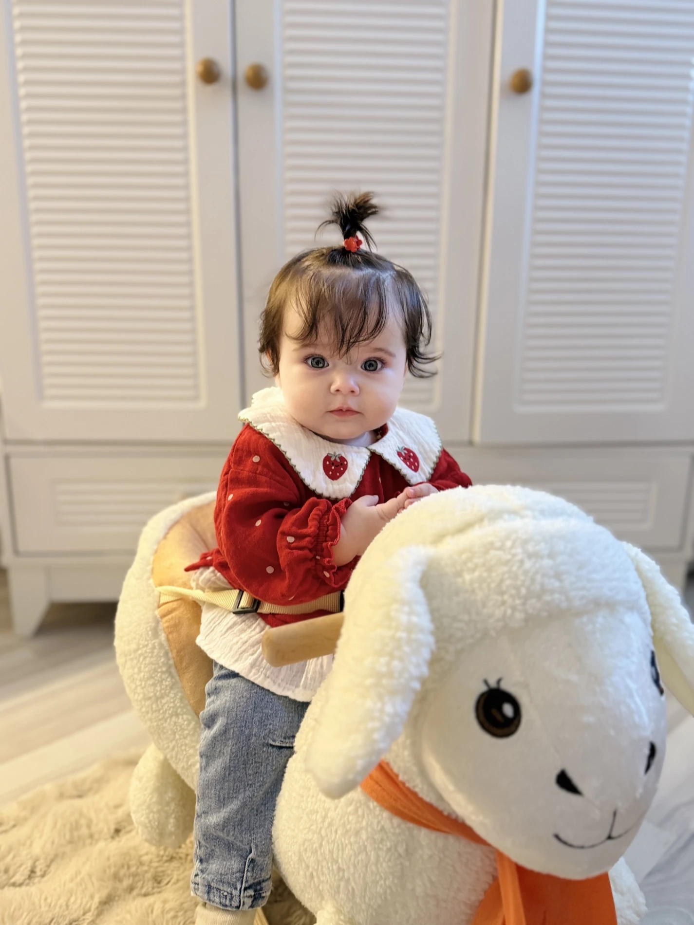 Çilek Yakalı Müslin Kumaş Sweatli Kot Pantalonlu Premium Kalite Takım