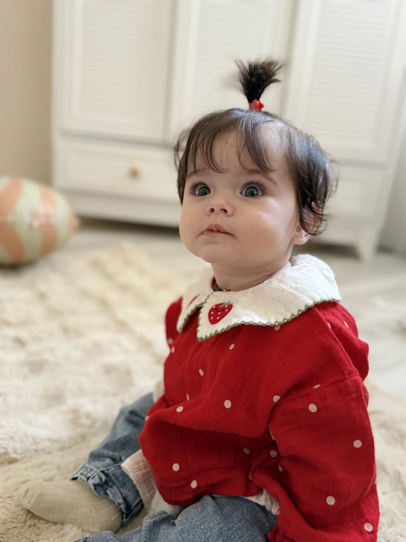 Çilek Yakalı Müslin Kumaş Sweatli Kot Pantalonlu Premium Kalite Takım