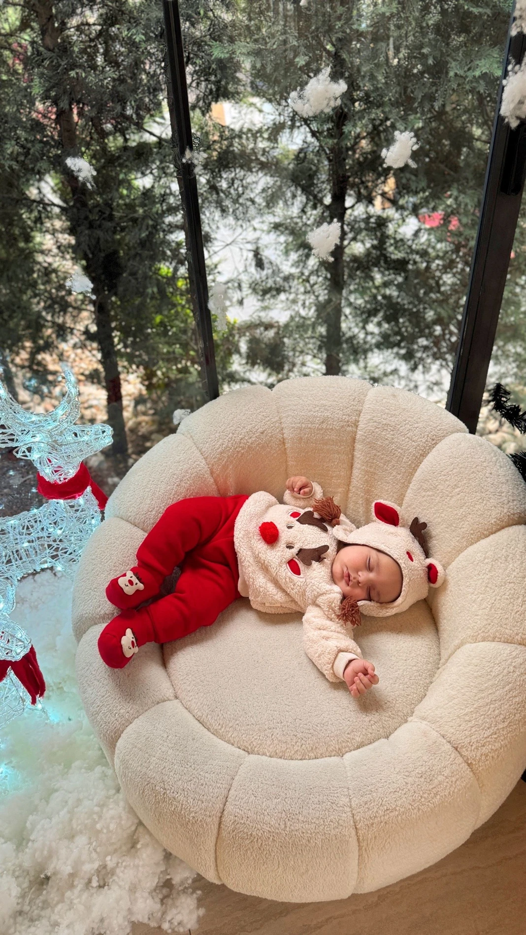 Geyik Yılbaşı Panduflu Şapkalı 4’lü Takım